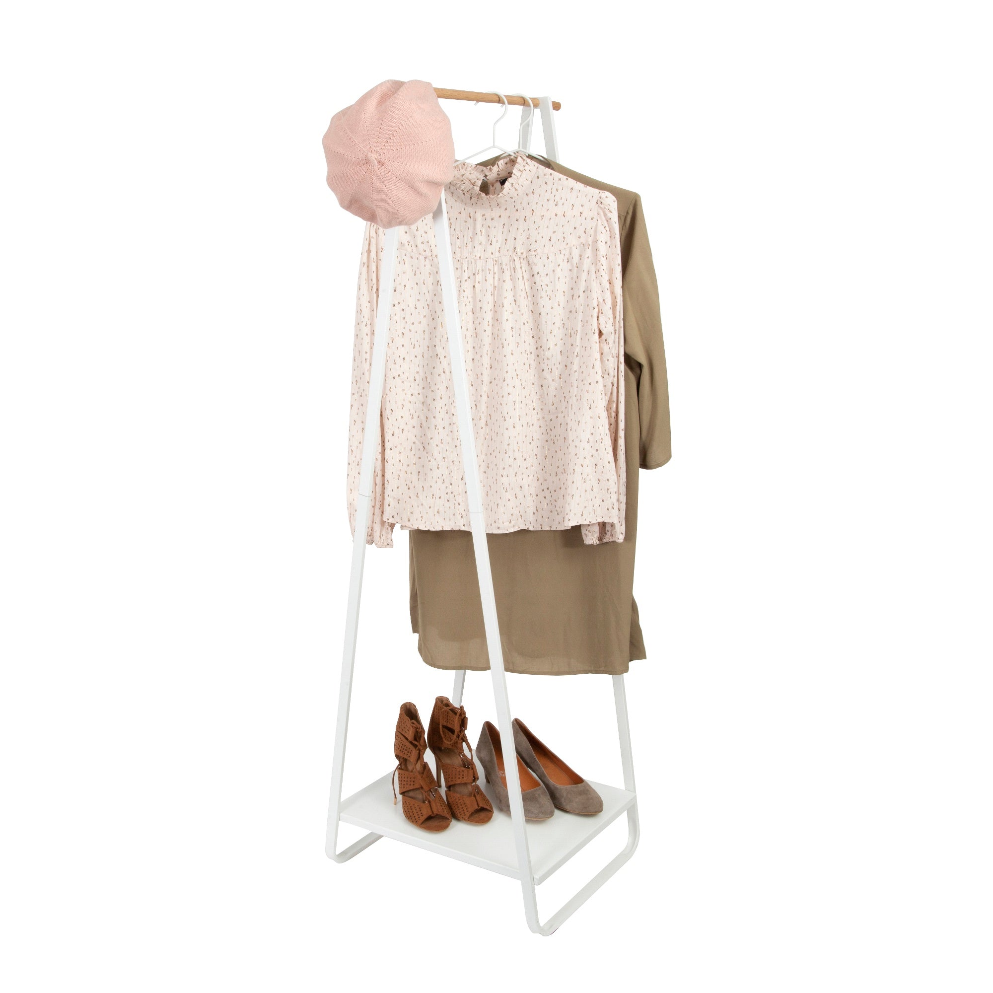 White Clothes Rail With Shelf · Swig-life